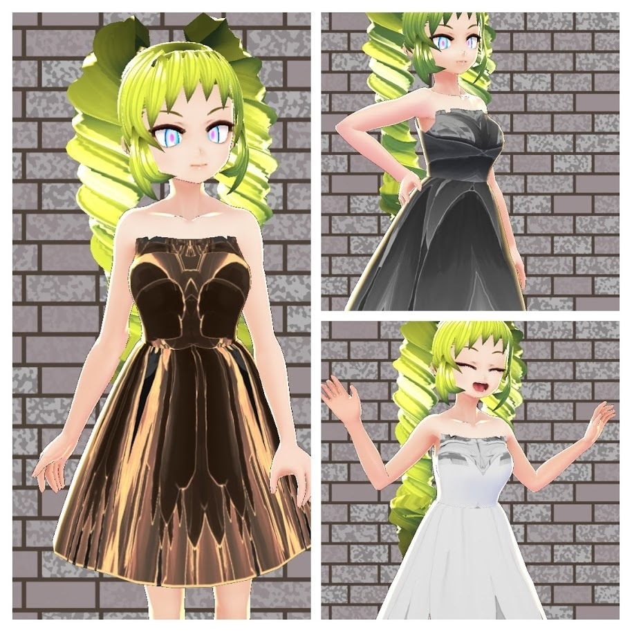 [VRoid]MBフリードレス #1 VRoidStudioβ版ワンピース用ドレステクスチャ image