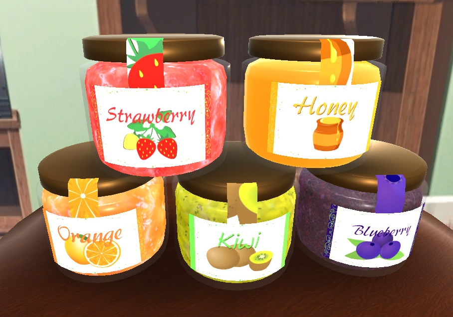 【3D小物】瓶詰ジャム4種セット＋オマケ付き image