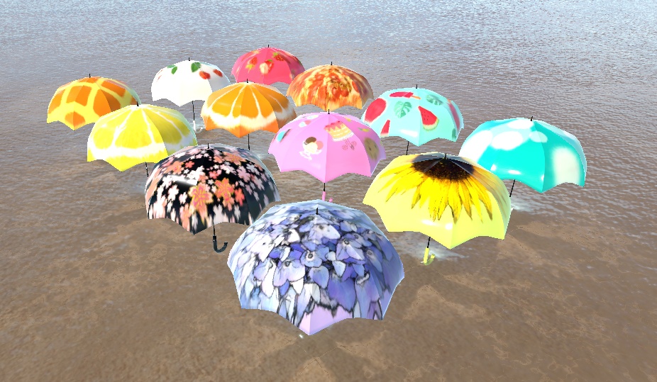 【VRChat想定】雨が降ってなくてもイイ傘（12点） image