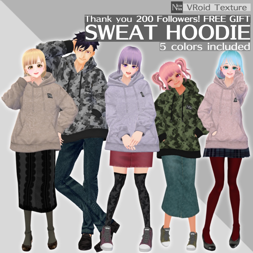 [VRoid] FREE GIFT SWEAT HOODIE [VRoid β & Stable ver.] image