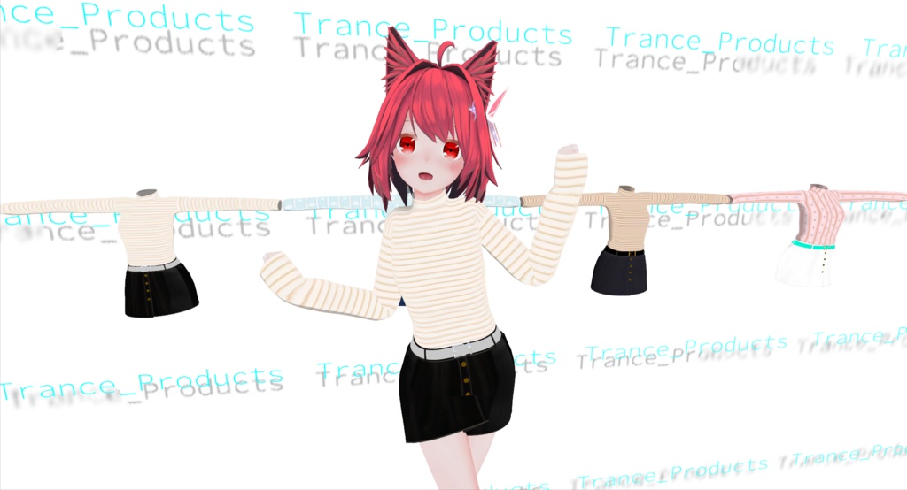 【VRchat向け】ミーシェ萌えボーダーコスチューム【3Dモデル】 image