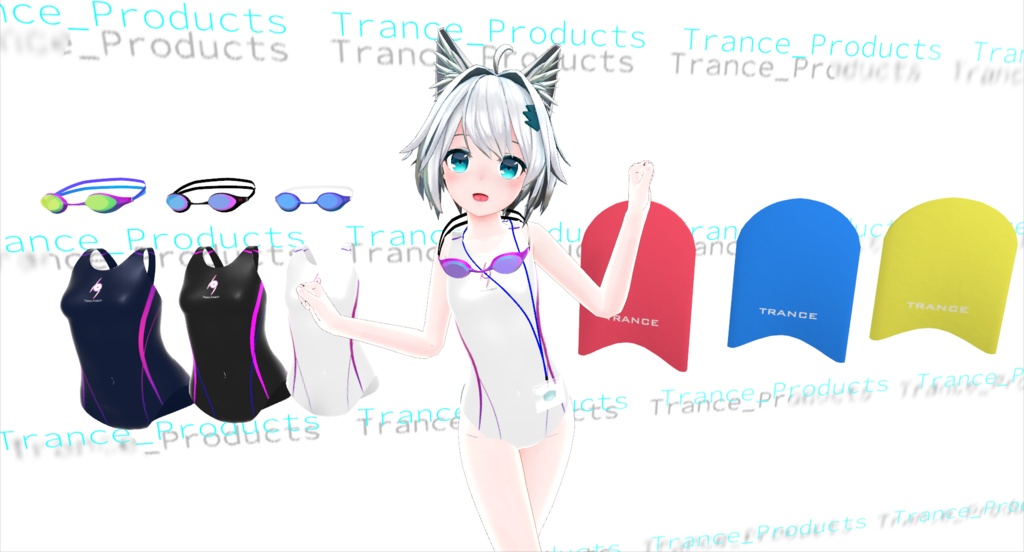 【VRchat向け】競泳水着セット【3Dモデル】 image
