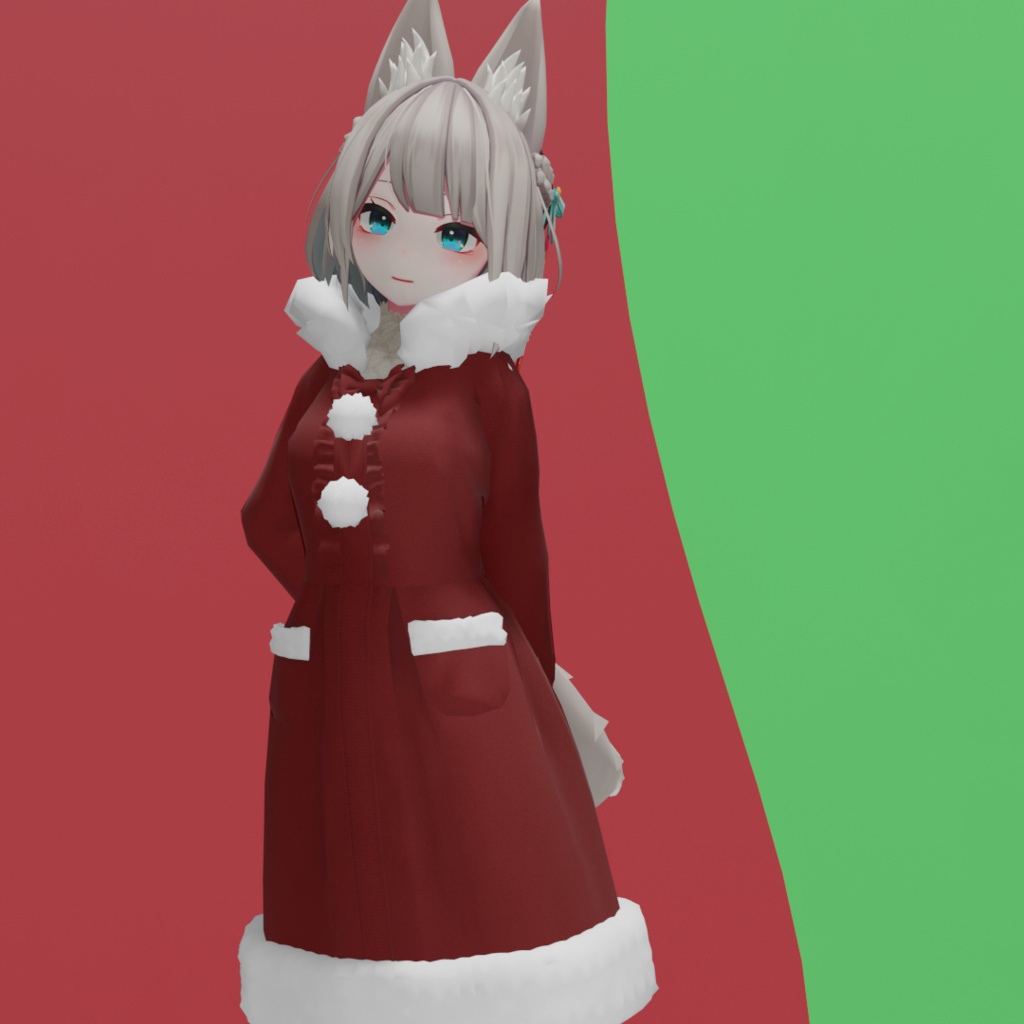 [体型シェイプ対応]「京狐さん」用衣装　冬服衣装（サンタ） image