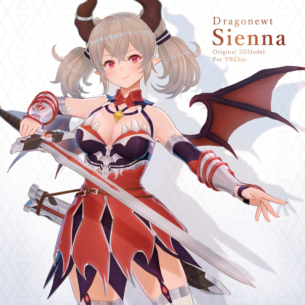 【オリジナル3Dモデル】　ドラゴニュート・シェンナ image