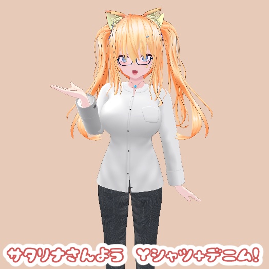 サタリナさん用Yシャツ＋デニム衣装 image