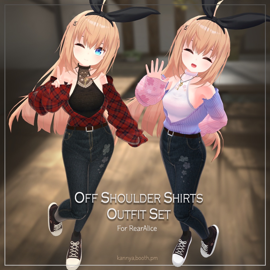 【リア-アリス用】オフショルダーシャツセット　Off Shoulder Shirts Outfit Set image