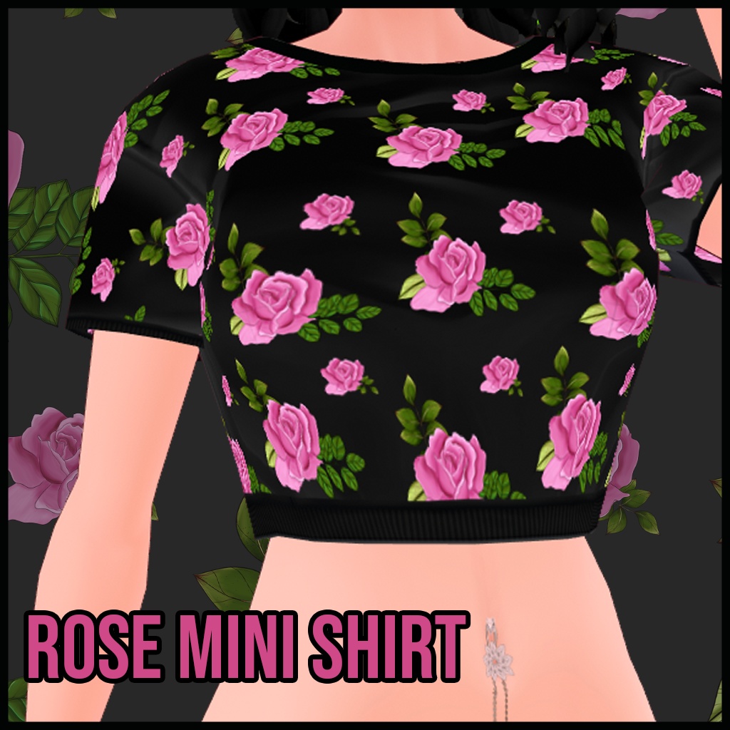 [Vroid] Rose Floral Mini | 薔薇 花 ミニT image