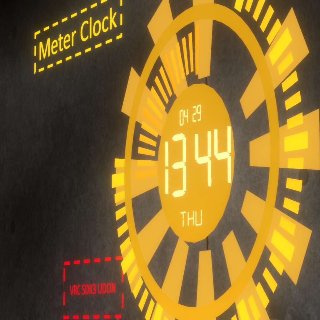 VRChat用掛け時計・人数カウンター Meter Clock & Counter     [SDK3 UDON] image