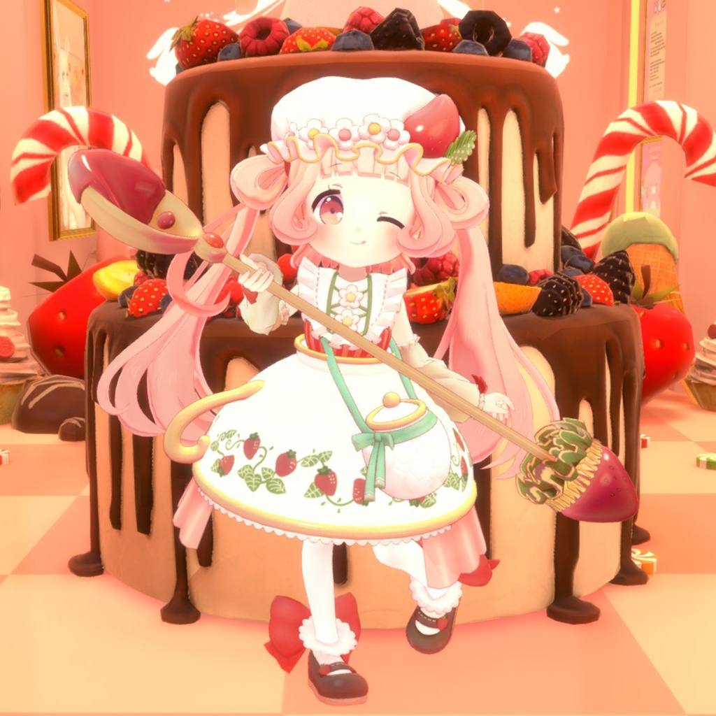 ストロベリーミルクティー オリジナル3Dモデル 【VRChat & VRMアバター】 image