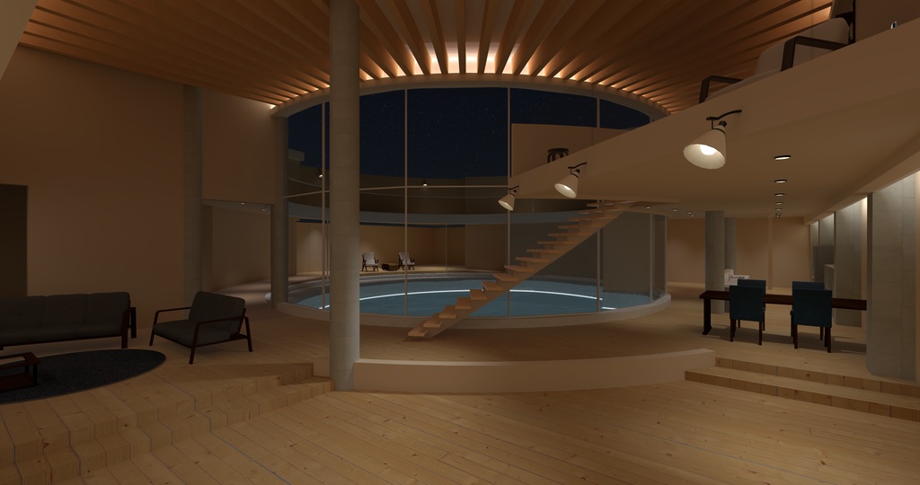 【Unity2022/VCC対応 Quest版あり】VRChat向け住宅ワールドデータ「CIRCLE hOuse」 image