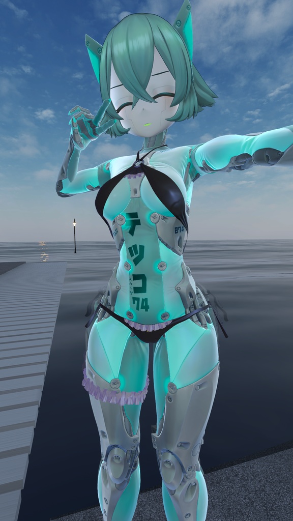 「3Dモデル」メイドキニ「VRC」「ビキニの装束」 image