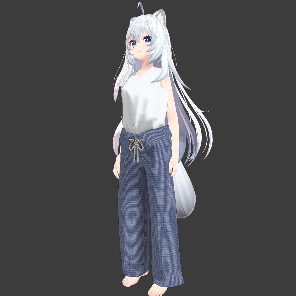 【狐雪ちゃん対応服】シンプルワイドパンツ＆タンクトップ image