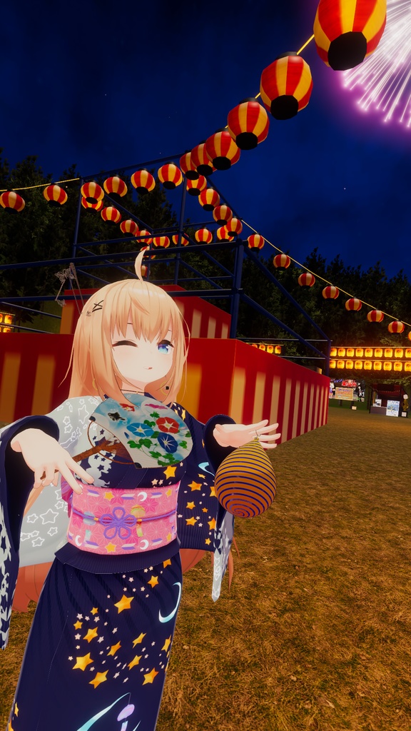団扇とヨーヨー風船 image