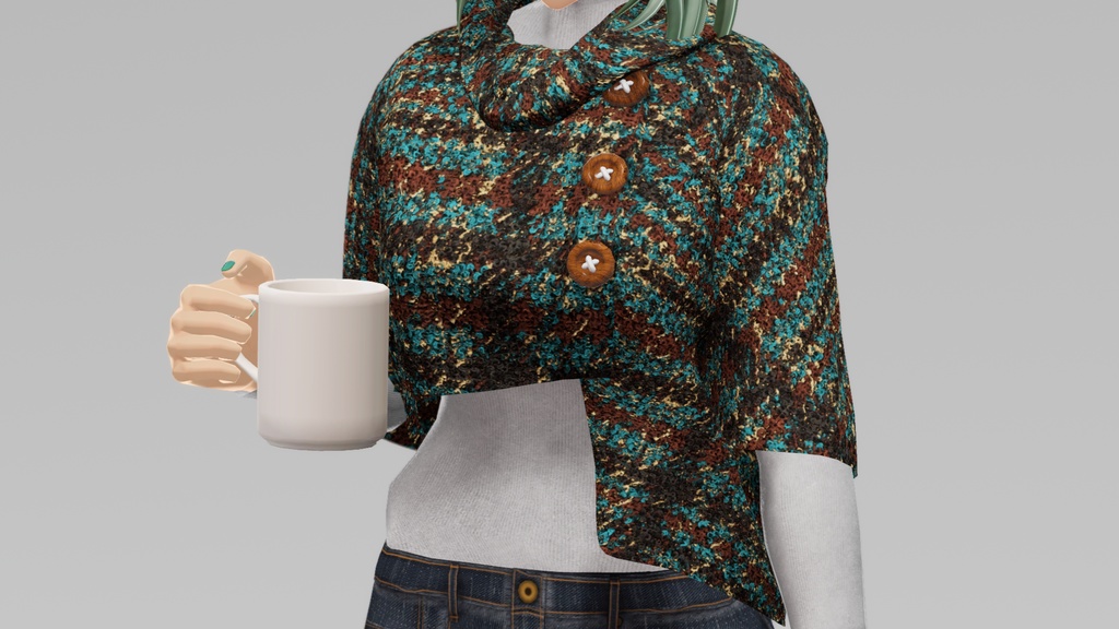 【Vroid】【VRChat】 Boucle Fall Sweater and Mug  秋のセーターとマグカップ  image