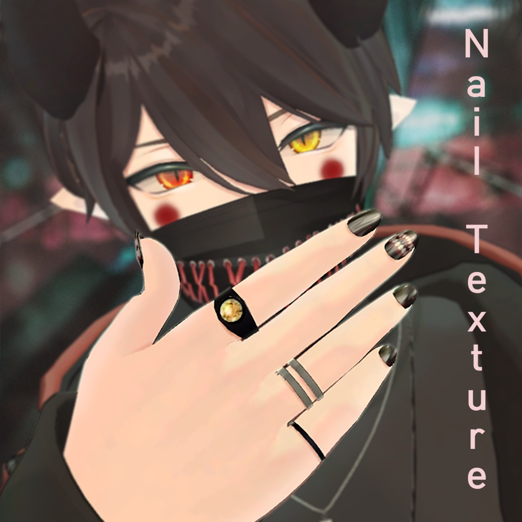 Black Nail Texture ネイルテクスチャ image
