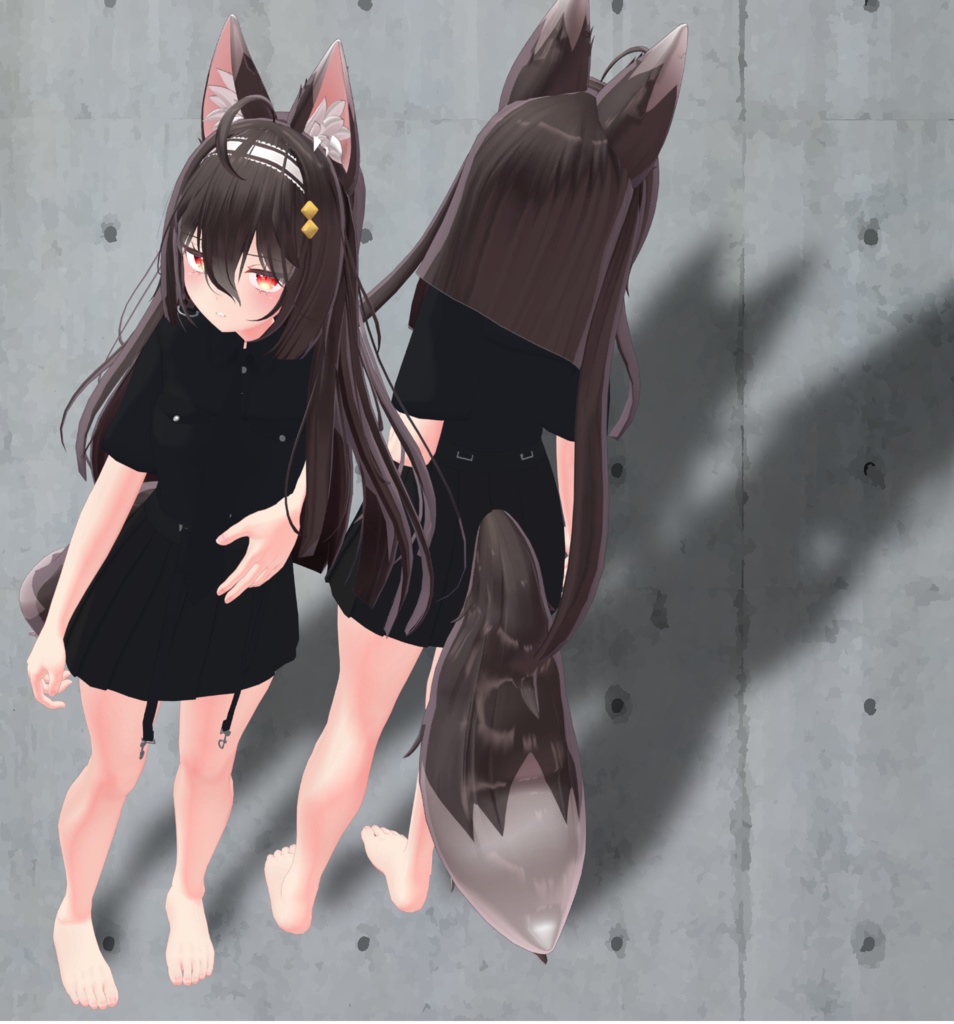 【ここあ用衣装】黒シャツ&黒スカート image