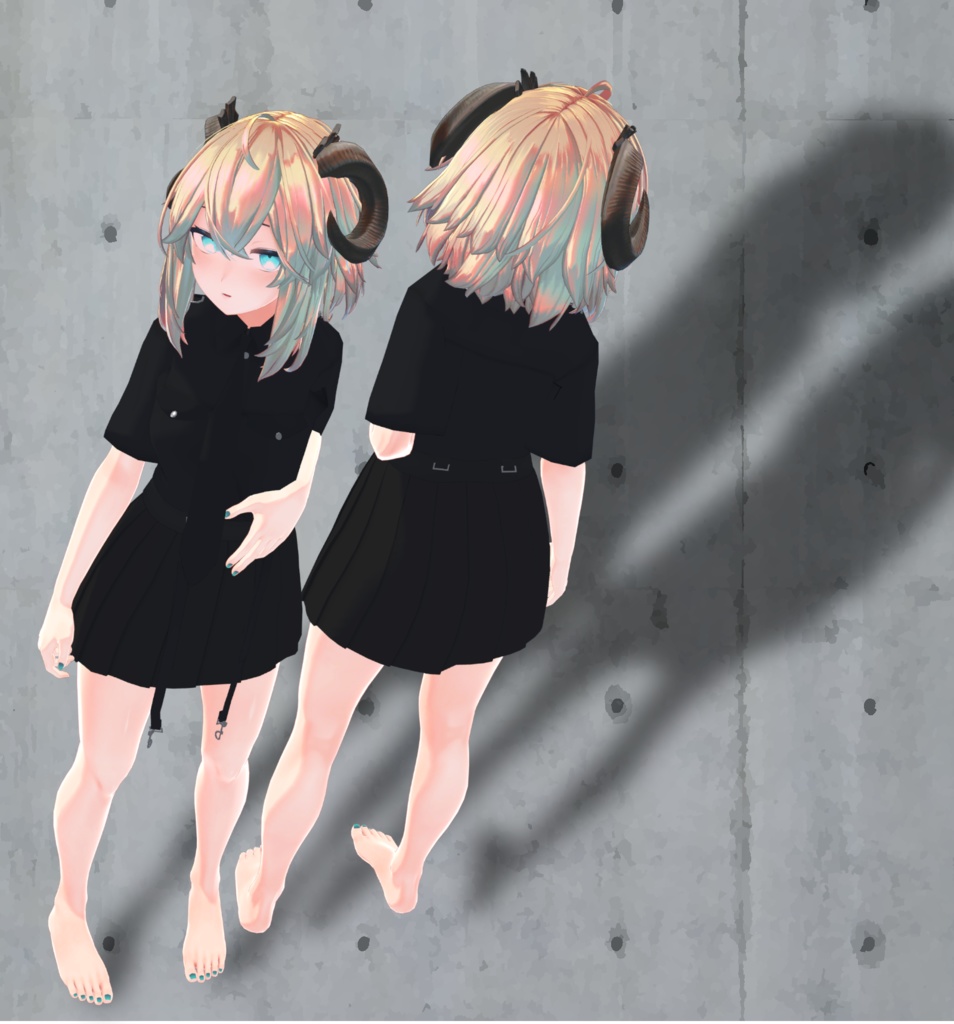 【メリノ用衣装】黒シャツ&黒スカート image