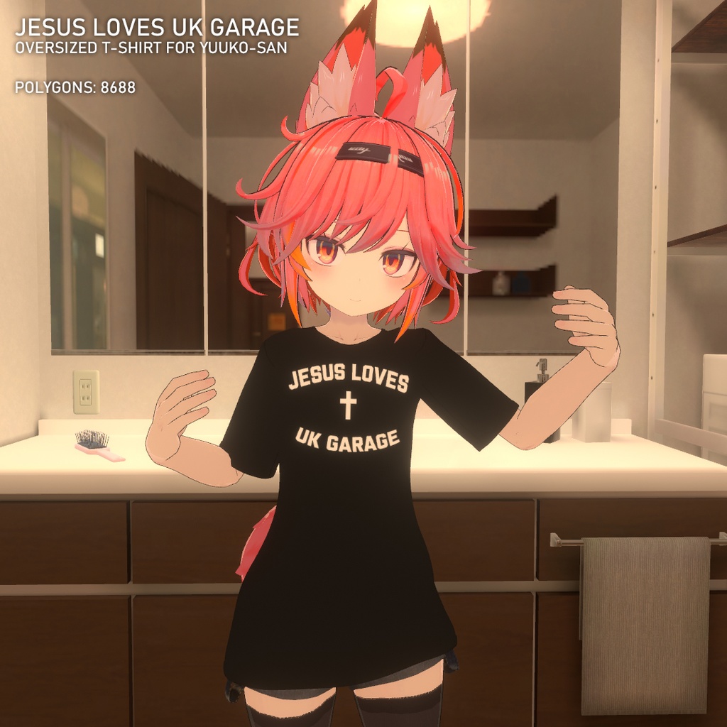 The Ghost Fox Clan's Elder Sister "JESUS LOVES UK GARAGE" Oversized T-Shirt image
