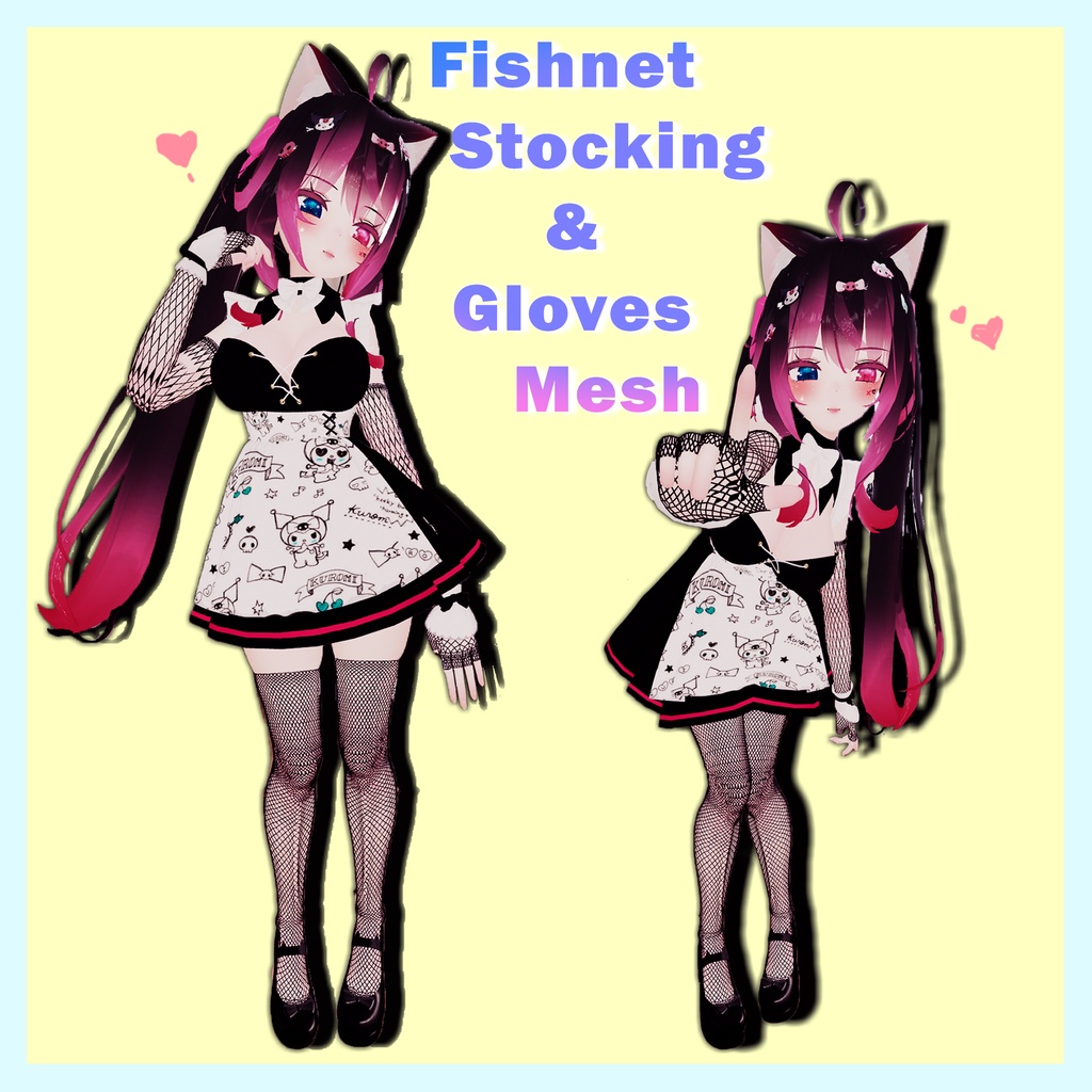 Fishnet Stocking and Gloves Mesh for Maya image
