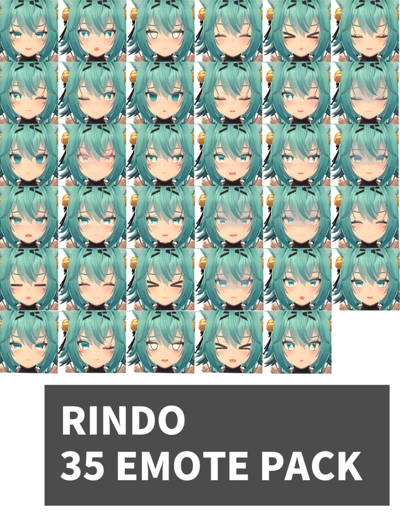 竜胆[Rindo] 3.0 SDK用 35個 表情 パッケージ [35,49 Face Emote Package] image