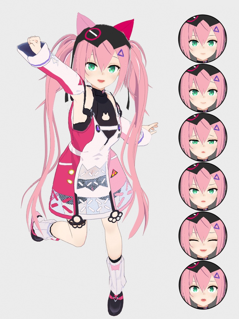 ピンクネコ　無料3Dアバター（Animaze） image