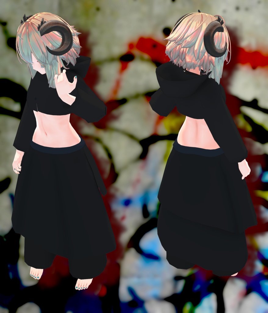 【メリノ用衣装】パーカー&袴パンツ Ver1.1 image