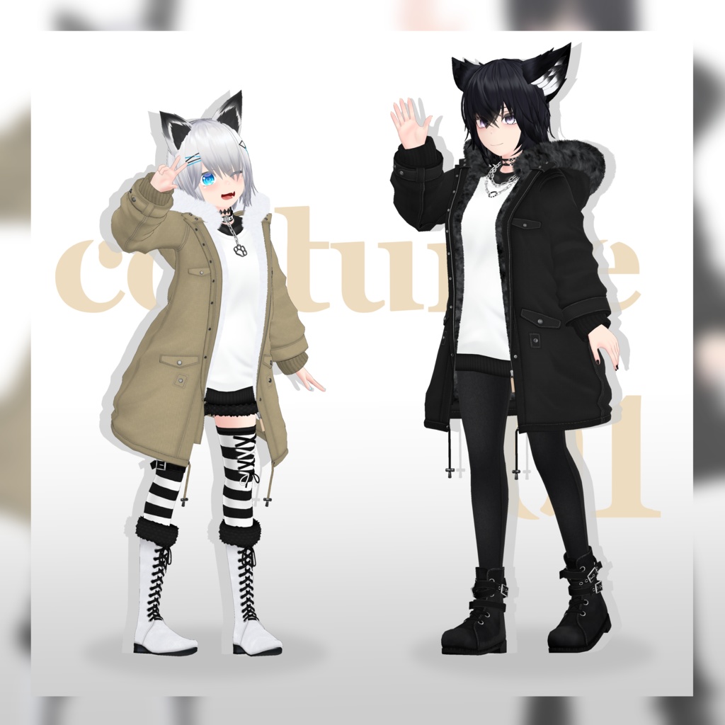 【3Dコスチューム】01 モッズコート＆インナー image