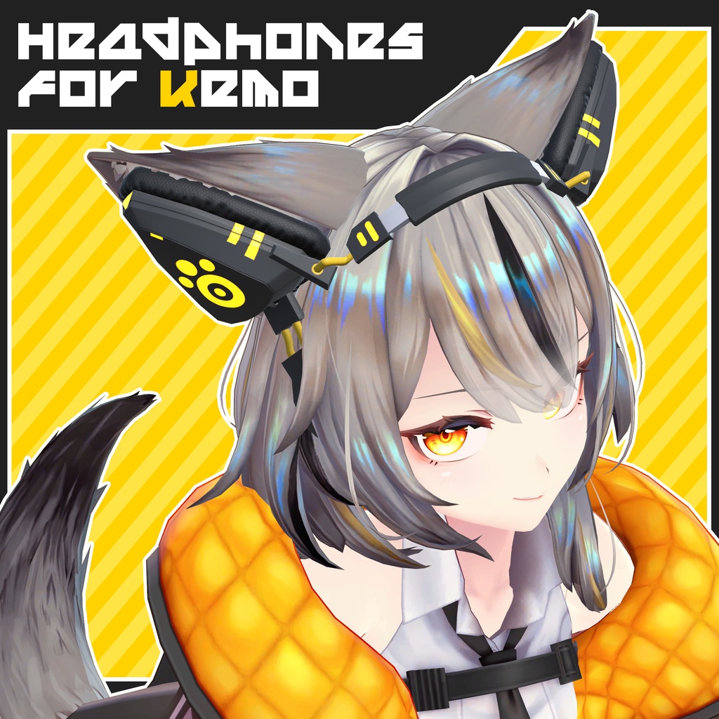 【VRC 想定】けもみみ用ヘッドフォン【ミュリシア・桔梗・ラスク対応】 image