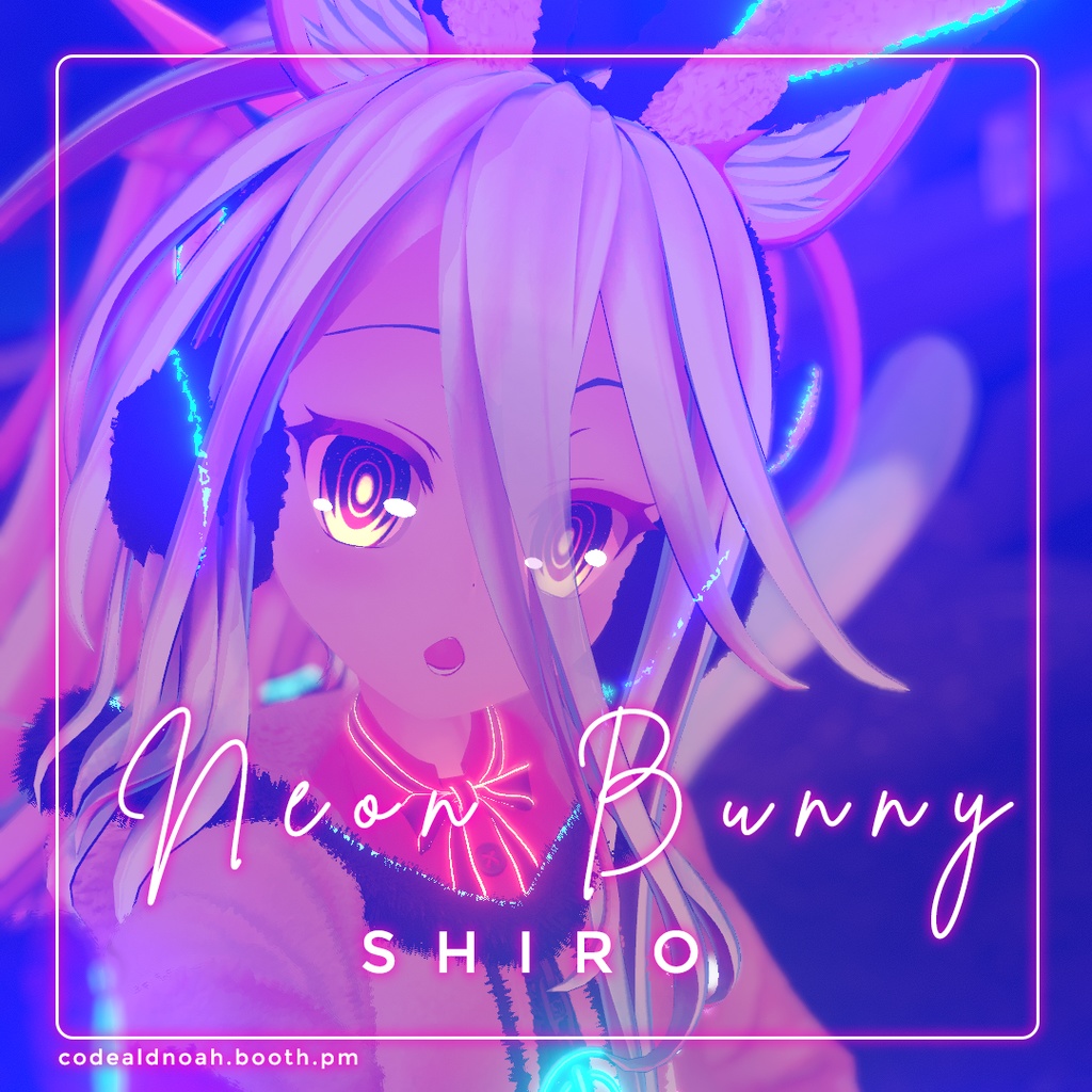 Neon Bunny 「Shiro / 白」- 【3Dモデル】v1.5 image