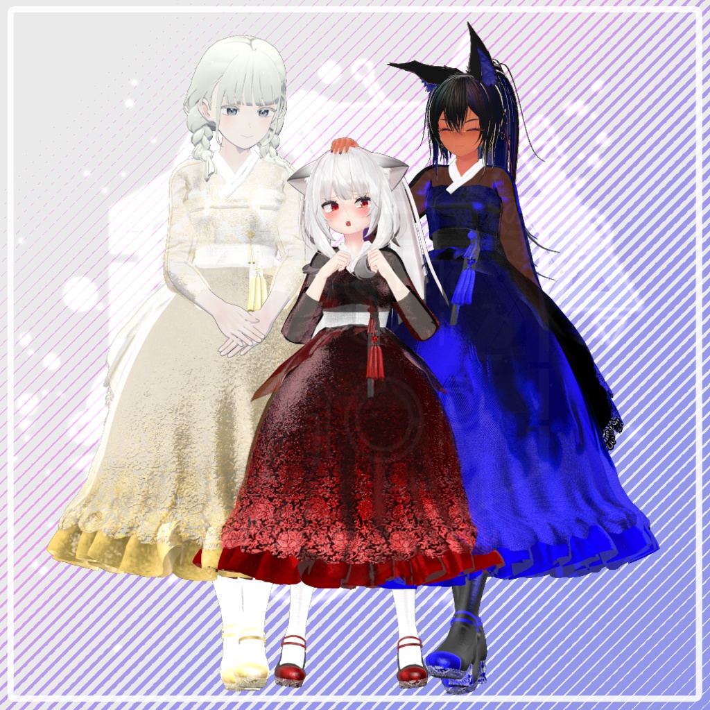 [3Dモデル] 韓服ドレス 한복드레스 Hanbok Dress image