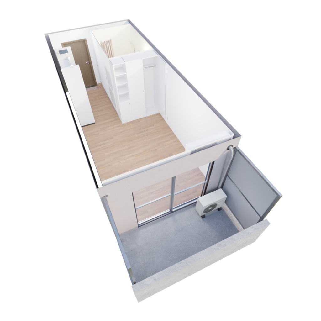 3DCG【1room】アパート部屋 1R 1K image