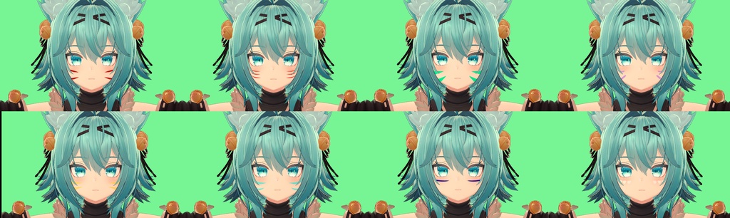 [竜胆, イヨ ] Rindo, Eyo Face Painting Texture image