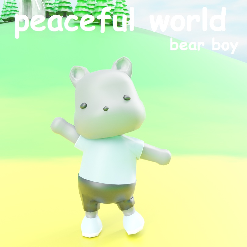 【無料版・ボーン入り】ローポリくまのキャラクター.fbx .unitypackage .blend bear クマ 動物 image