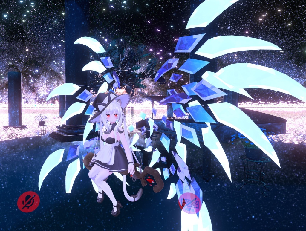 VRC想定　宝石の翼ver1.2（テクスチャ21枚）（掴むことは出来ませんが、触ると揺れます。） image