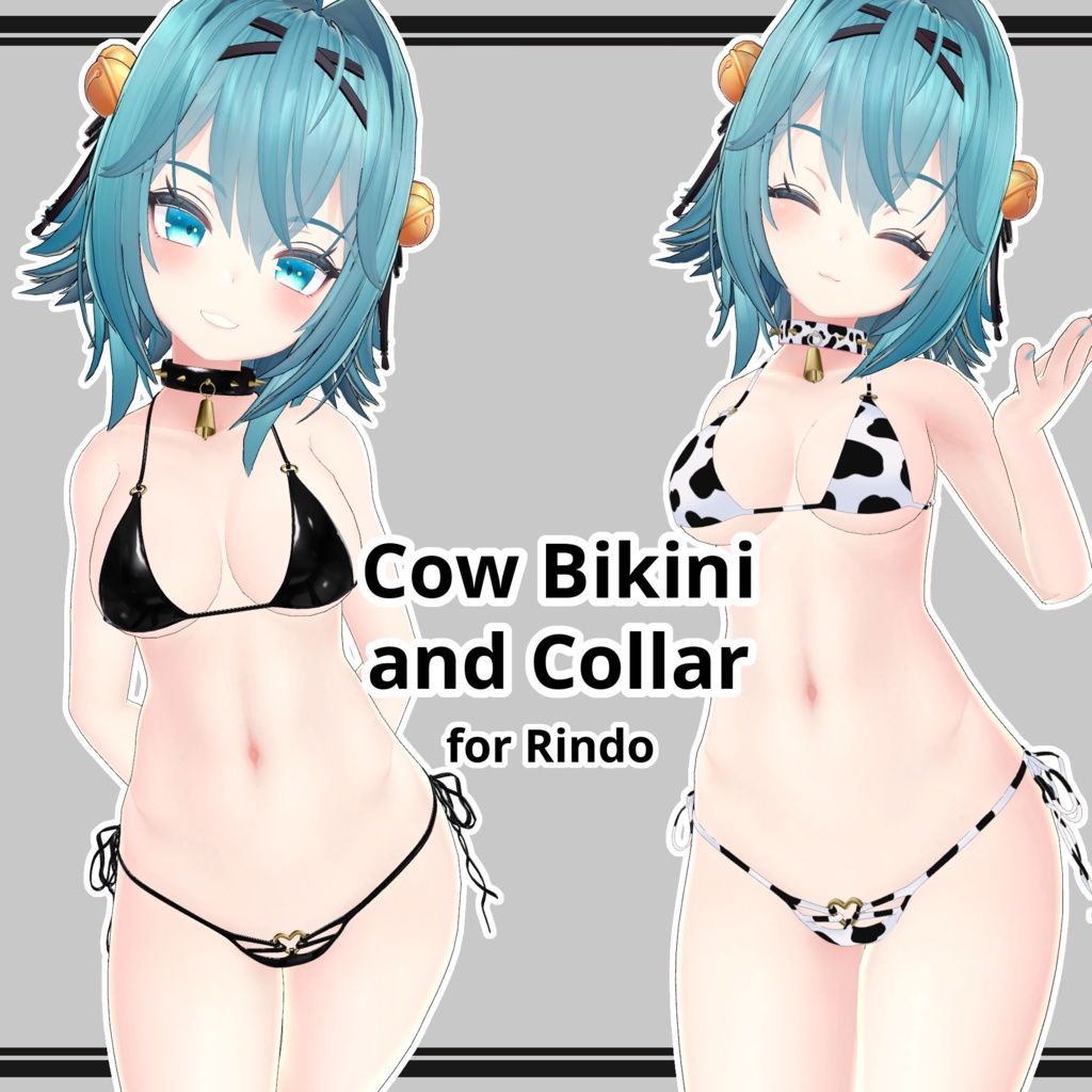 [For Rindo] Cow Bikini and Collar image