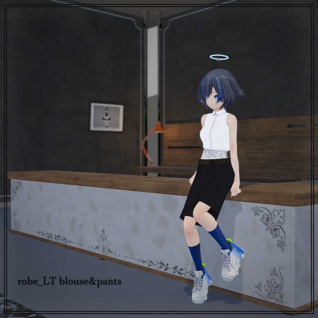 [びしょぬれのしずくさん対応衣装] robe_LT blouse&pants image
