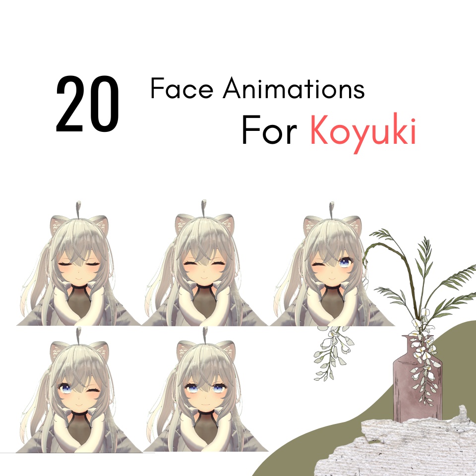 20 face animations for Koyuki image