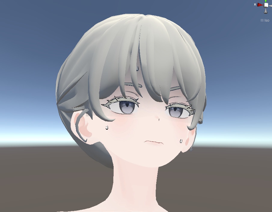 [Grus]追加表情　青ざめ・頬染めメッシュfbx image