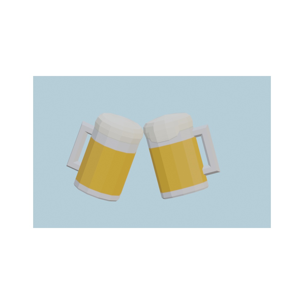 生ビール飲もう！　ローポリ426【無料3Dモデル】 image