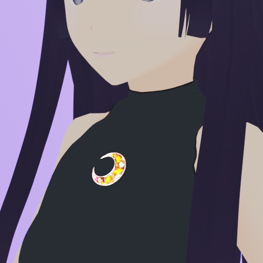 月のブローチ ピアス 帯留め  ローポリ .blend .fbx VRchat ３Ⅾモデル No.105 image