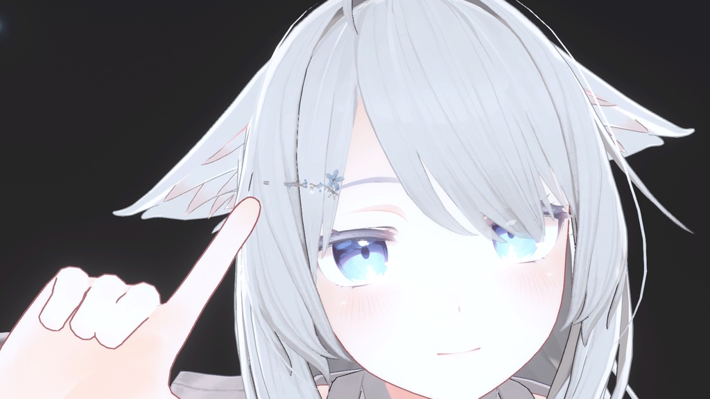 [VRC想定]　雪の結晶と花びらの髪飾り image