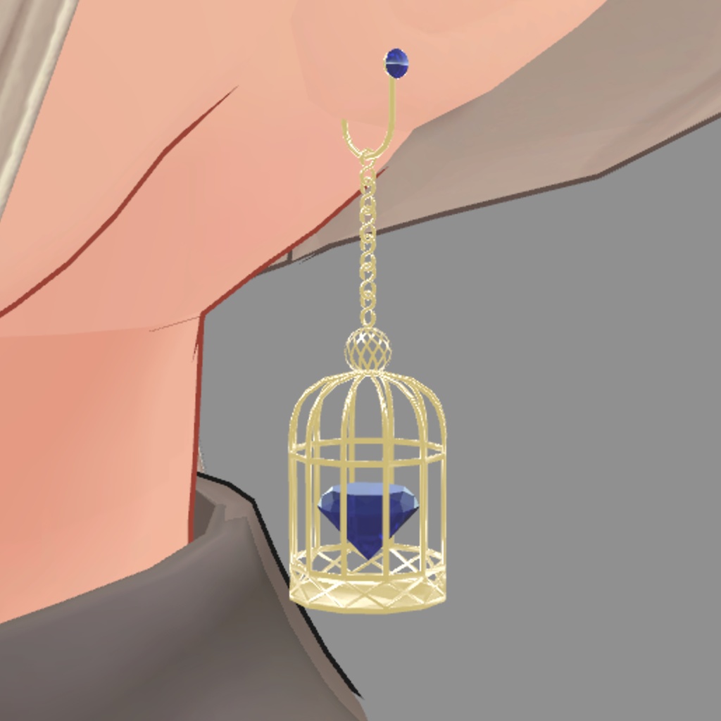 【無料】鳥籠ピアス(VRChat想定) image