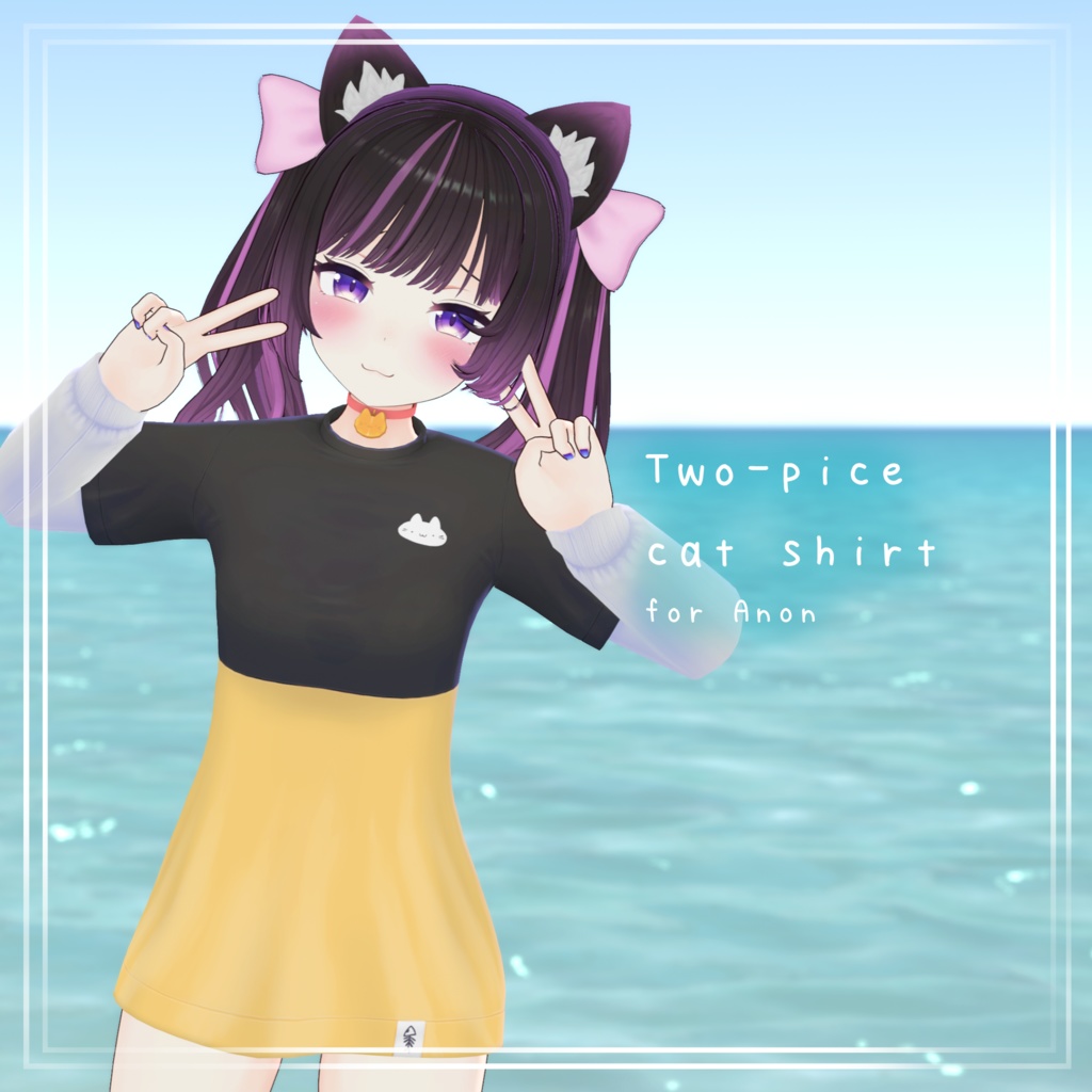 猫ツーピース長袖Tシャツ for Anon image