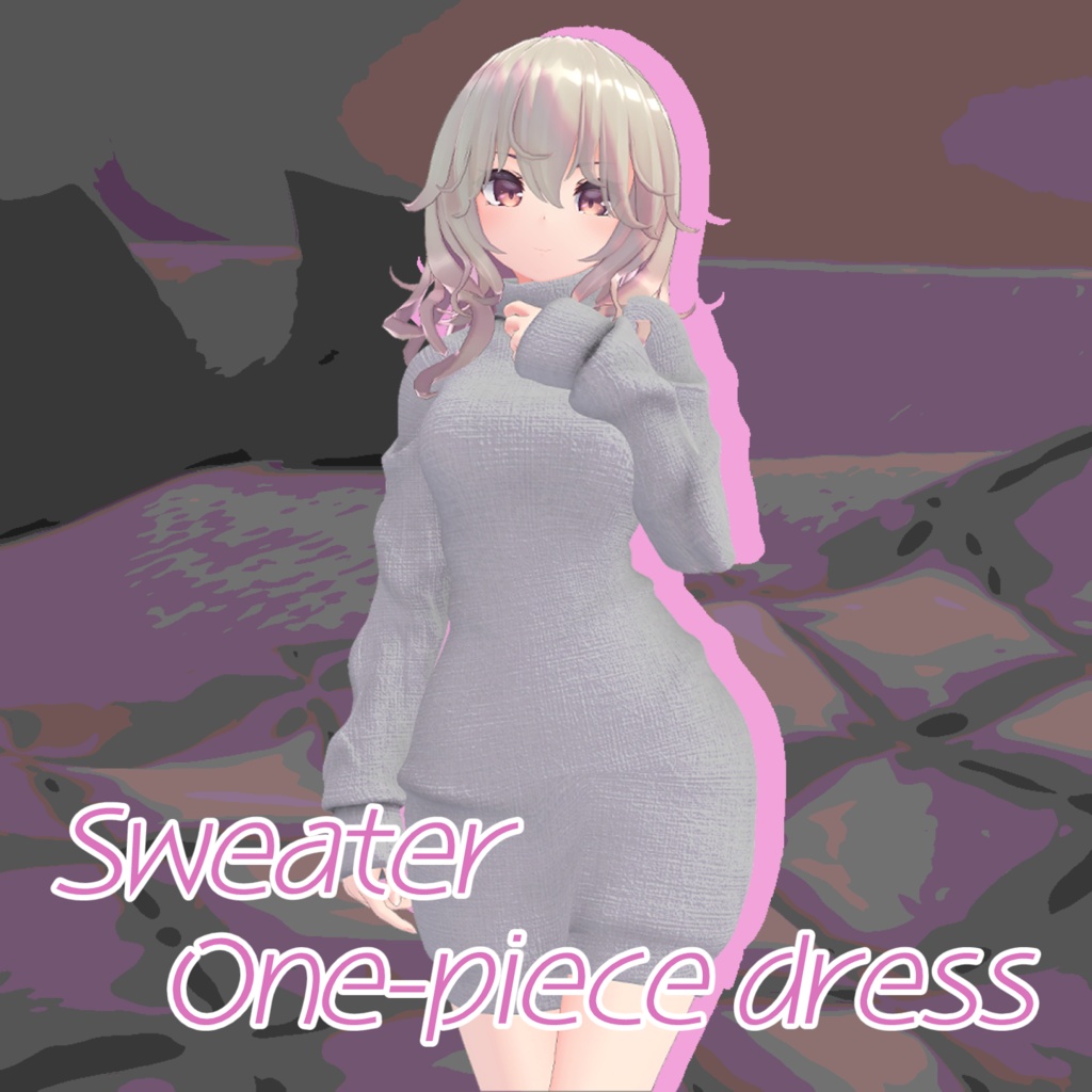 【FLASTOREアバター用】Sweater One-piece dress image