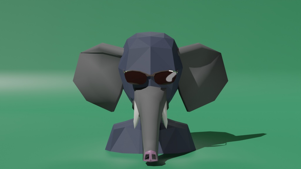 【無料】ローポリ　象アクセサリー　3Dモデル image