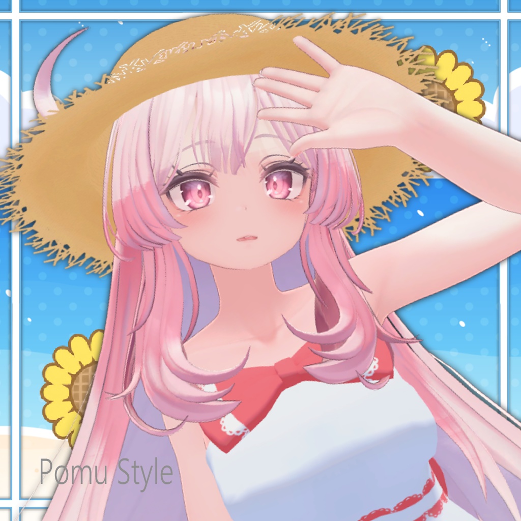 【セレスティアちゃん対応】砂浜の恋ワンピースセット（PB対応）【VRChat】 image