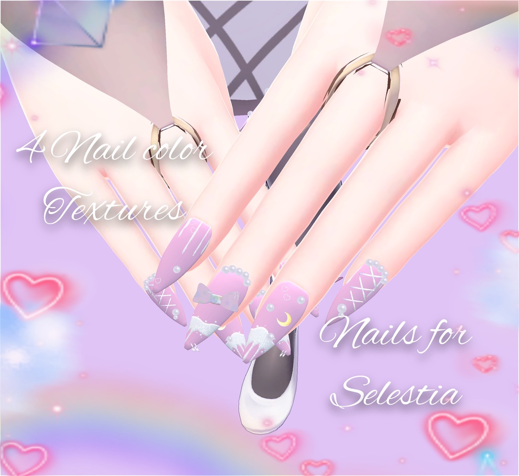 Pastel Nails for Selestia and Kikyo [セレスティアちゃん用] [ 桔梗用] image