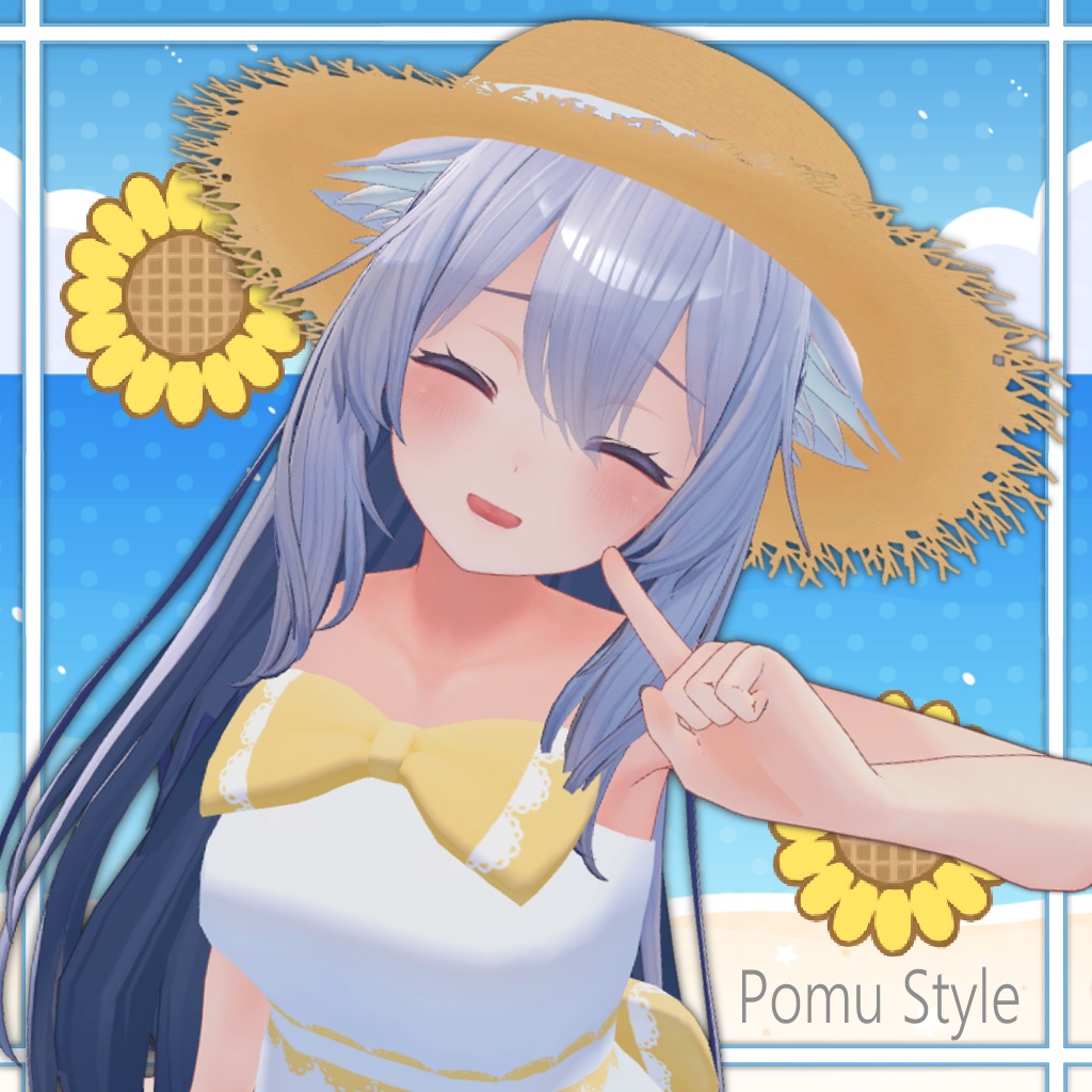 【桔梗ちゃん対応】砂浜の恋ワンピースセット（PB対応）【VRChat】 image