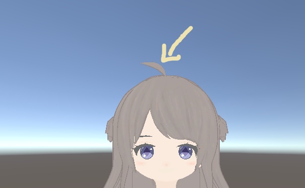 【無料・ボーン入】後付けアホ毛【VRChat想定_３Dモデル】 image