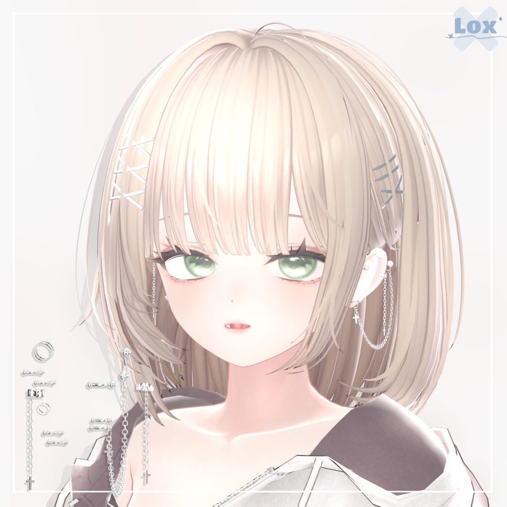 【7アバター対応】 Lox_Piercing Set image